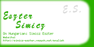 eszter simicz business card